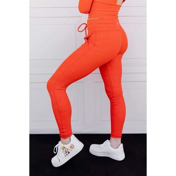 Celestial Bodiez Power 7/8th Leggings in Orange Fire Camo Tetra Print Size Small - Picture 8 of 10